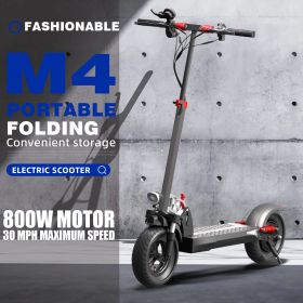 Electric Scooter for Adults with 800W Motor, Up to 28MPH & 28 Miles-10'' Solid Tires, Folding Motorized Scooter Offroad with Seat & Adjustable Height