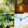 4W, 15m, 15 pc, outdoor high pressure lamp, ST38 old Edison bulb, waterproof connected to dimming outdoor chandelier for backyard bistro porch garden.