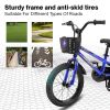 Kids Bike 16 inch for Boys & Girls with Training Wheels, Freestyle Kids' Bicycle with Bell,Basket and fender.