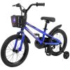 Kids Bike 16 inch for Boys & Girls with Training Wheels, Freestyle Kids' Bicycle with Bell,Basket and fender.