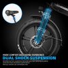 ZHENGBU EUY F6 20 Inch 750W 48V 15AH 18AH 20AH Shimano 7 Speed Folding E Bike Fat Tire Electric Bike