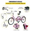 VEVOR Tricycle Adult 26'' Wheels Adult Tricycle 1-Speed 3 Wheel Bikes For Adults Three Wheel Bike For Adults Adult Trike Adult Folding Tricycle Foldab