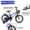 Kids Bike 14 inch for Boys & Girls with Training Wheels, Freestyle Kids' Bicycle with Bell,Basket and fender.