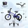 Kids Bike 14 inch for Boys & Girls with Training Wheels, Freestyle Kids' Bicycle with Bell,Basket and fender.